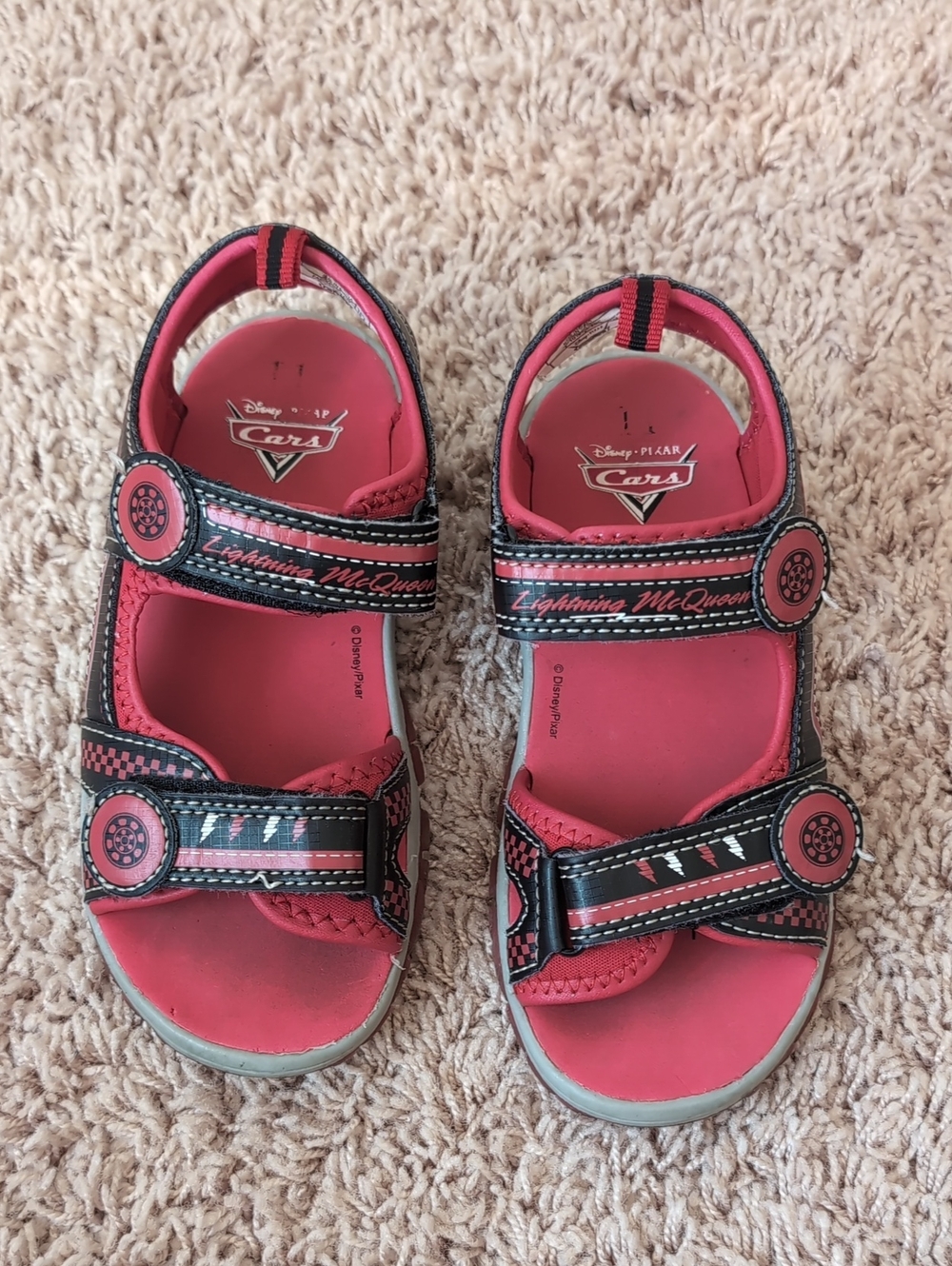 Disney Lightning McQueen Kids Sandals Size 11